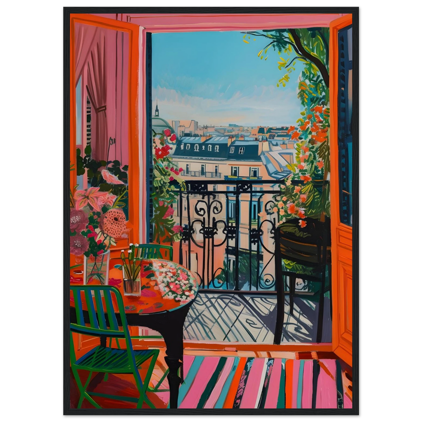 Parisian Balcony Bliss - Poster - Arthena
