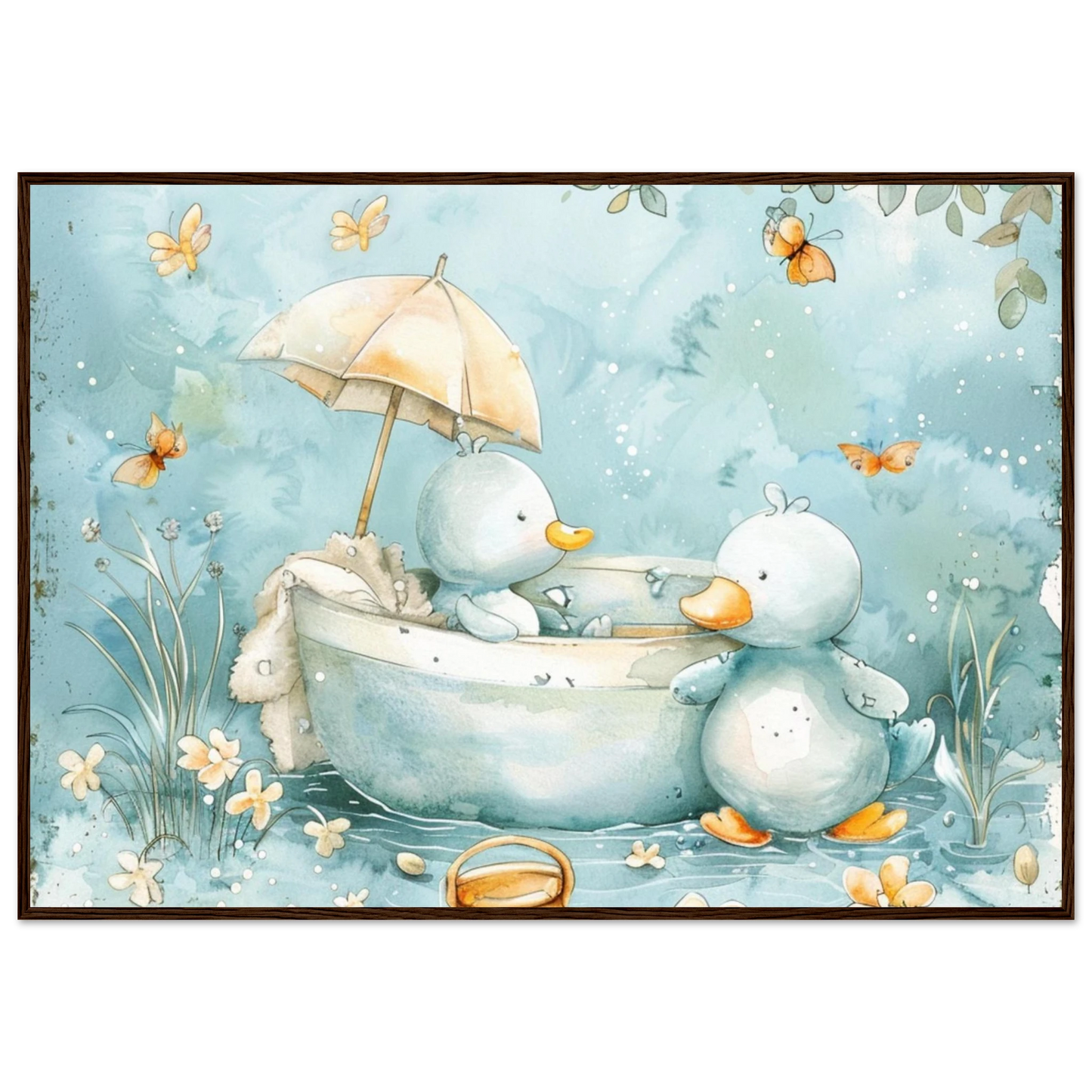 Bathing Ducks - poster - Arthena