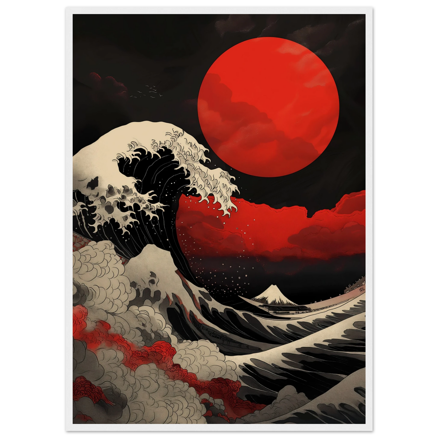 Red Sun over Turbulent Seas - Poster - Arthena