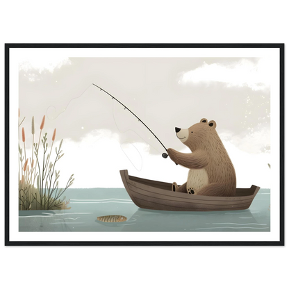 Fishing Teddy Bear - Poster - Arthena