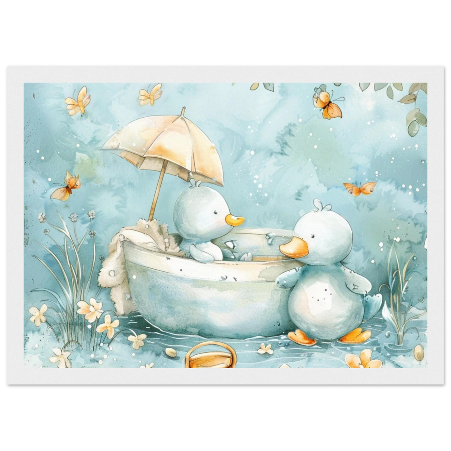 Bathing Ducks - poster - Arthena