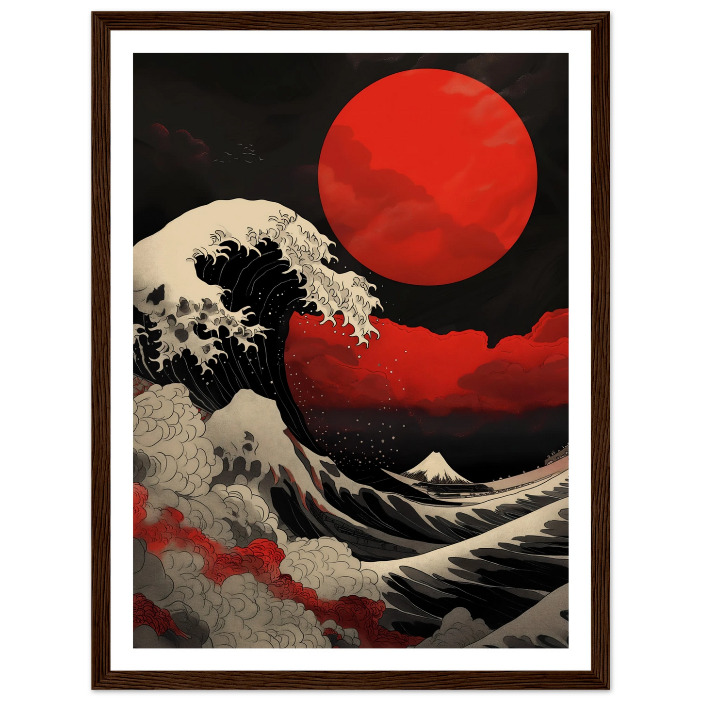 Red Sun over Turbulent Seas - Poster - Arthena