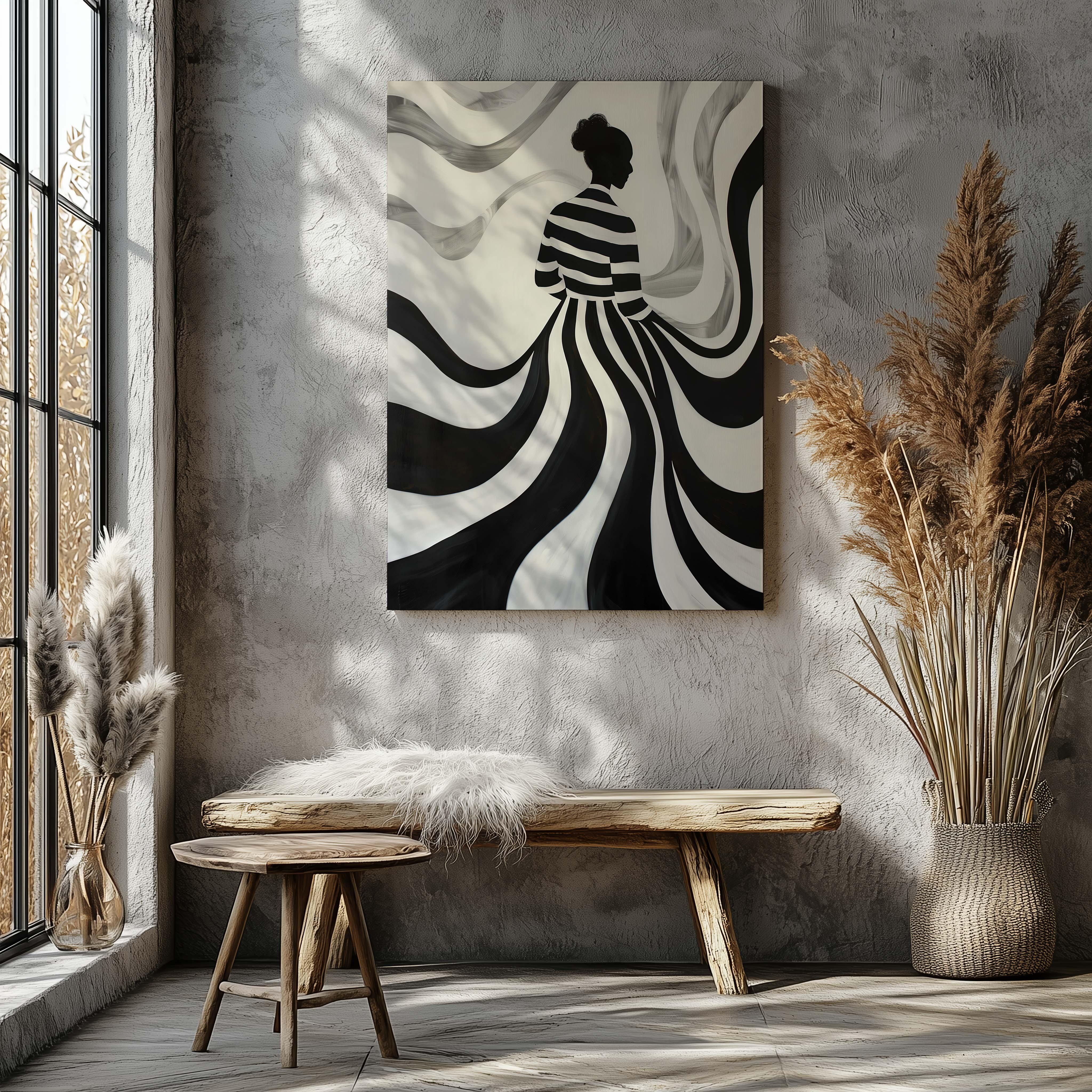 The Striped Silhouette - Canvas - Arthena