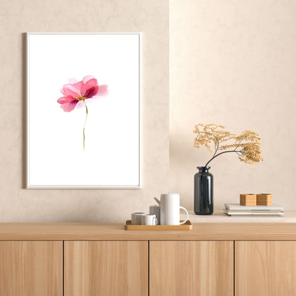 Rosa Aquarellblume - Poster