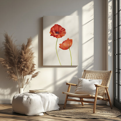 Watercolor Red Poppies - Canvas