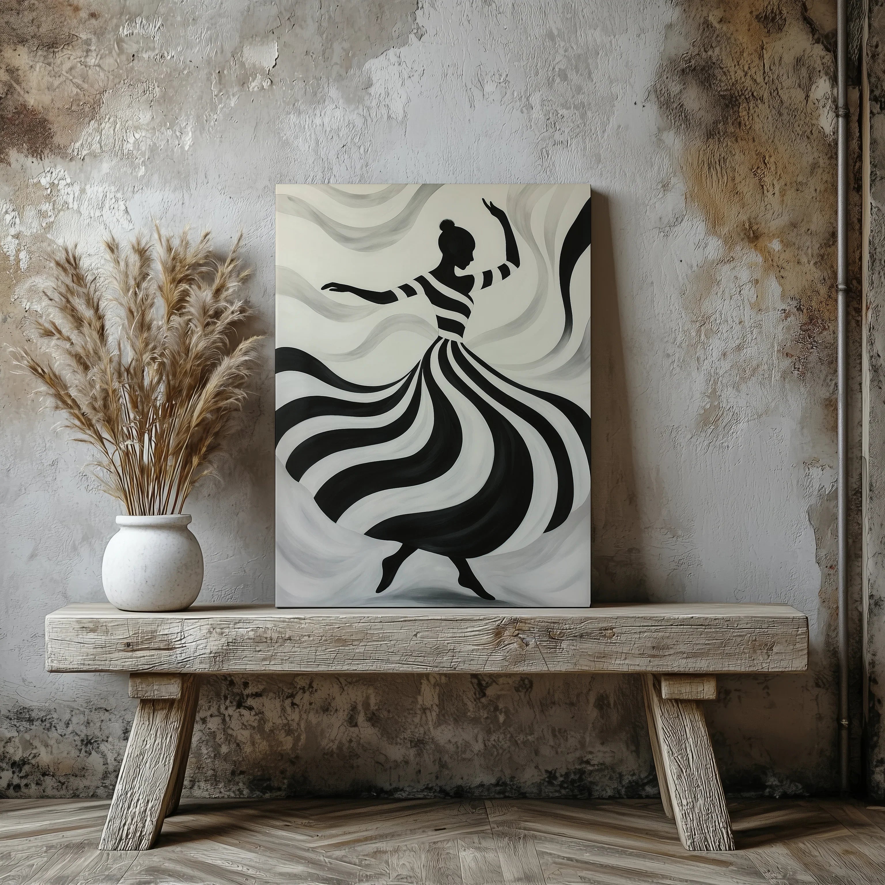 Elegant Dans i Svartvitt - Canvas