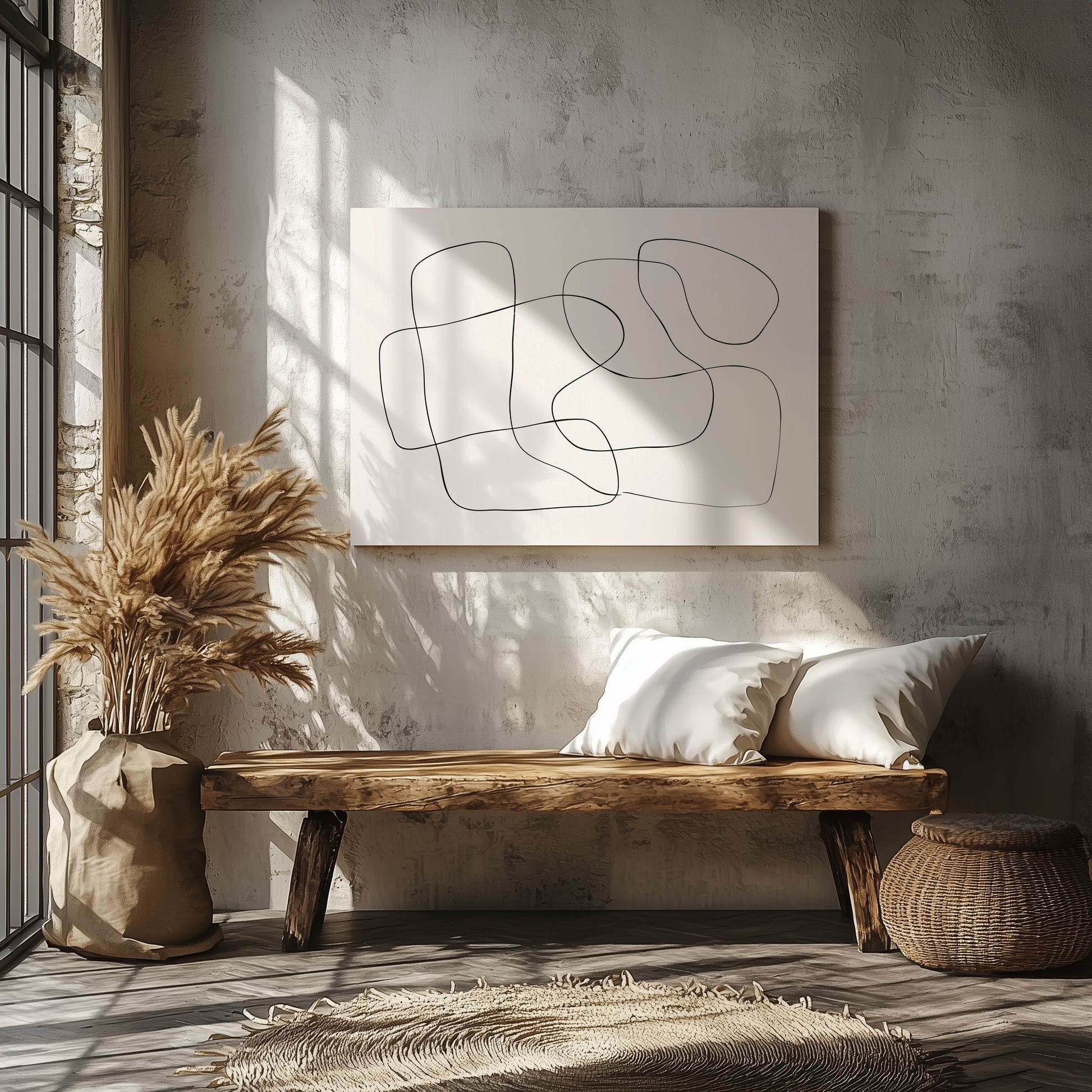 A Black Line - Canvas - Arthena