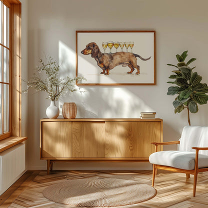 Wiener Dog Butler - Poster - Arthena