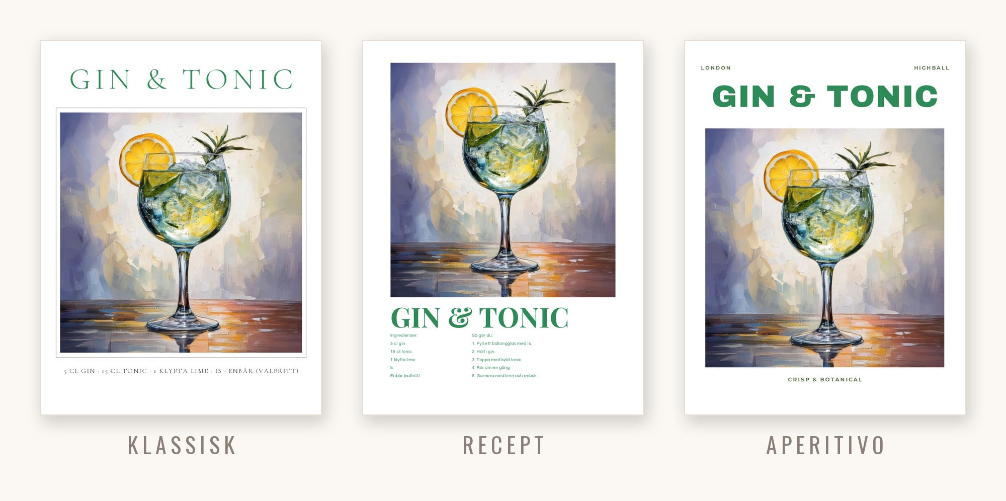 Gin & Tonic i tre stilar: Klassisk, Recept och Aperitivo