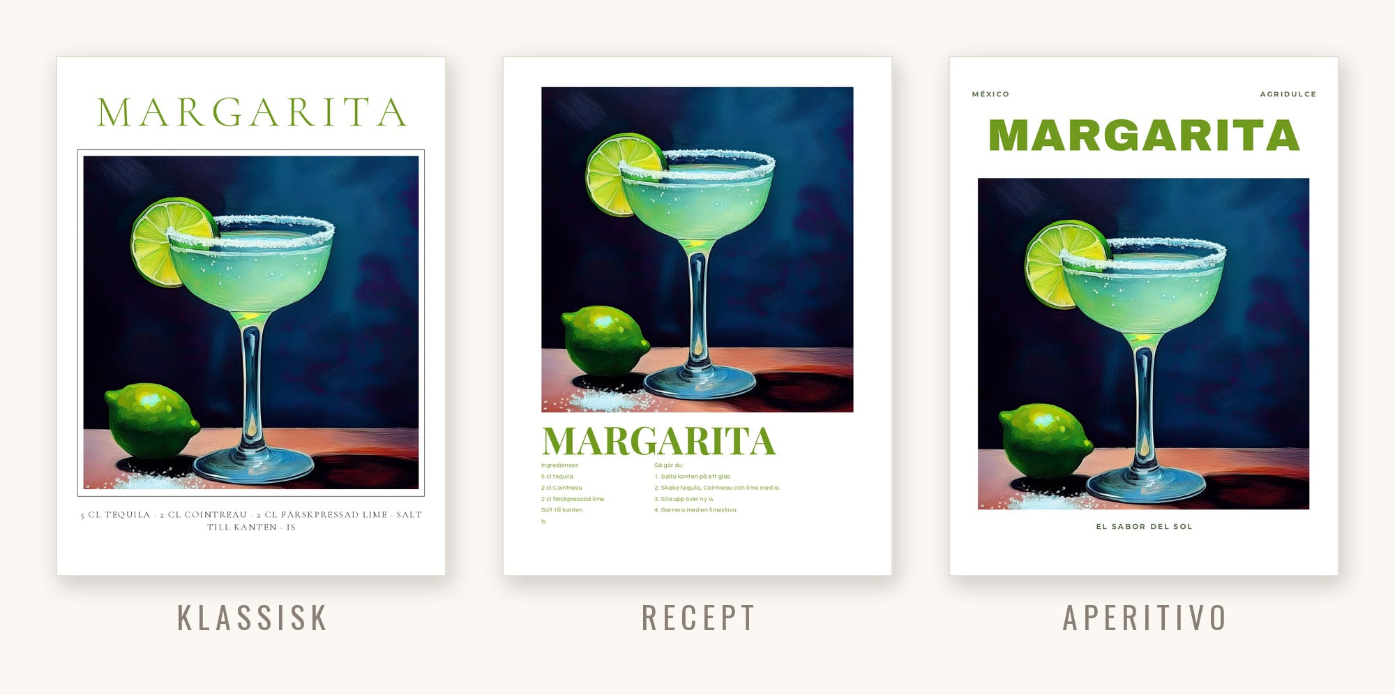 Margarita i tre stilar: Klassisk, Recept och Aperitivo