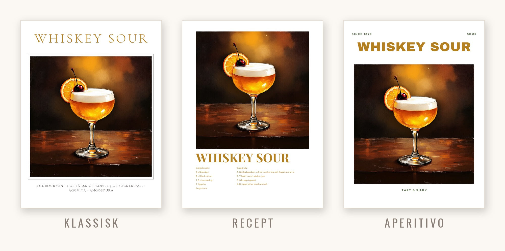 Whiskey Sour i tre stilar: Klassisk, Recept och Aperitivo